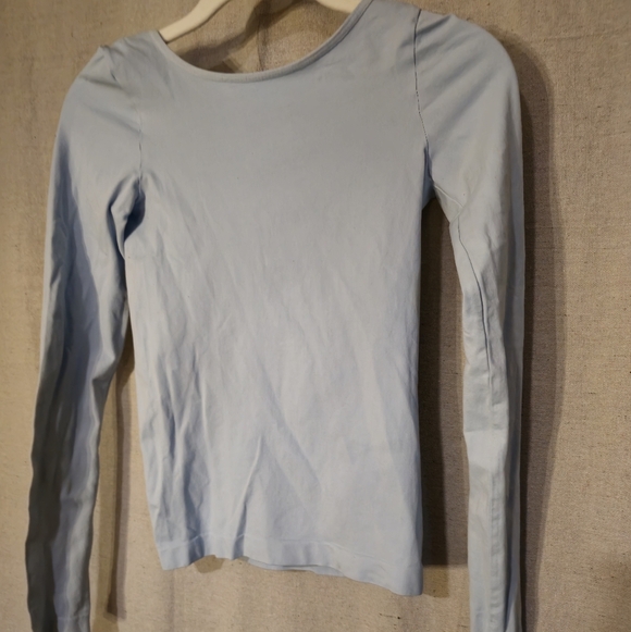 FREEPEOPLE  Low-Back Seamless Long Sleeve (Light Blue) - Picture 1 of 6
